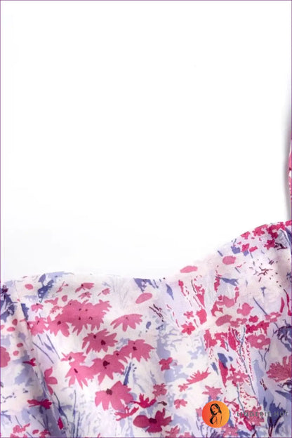 Maxi Dress with Floral Print - Sunset Stroll Elegance for A-line, Boho, Chiffon, Dress,