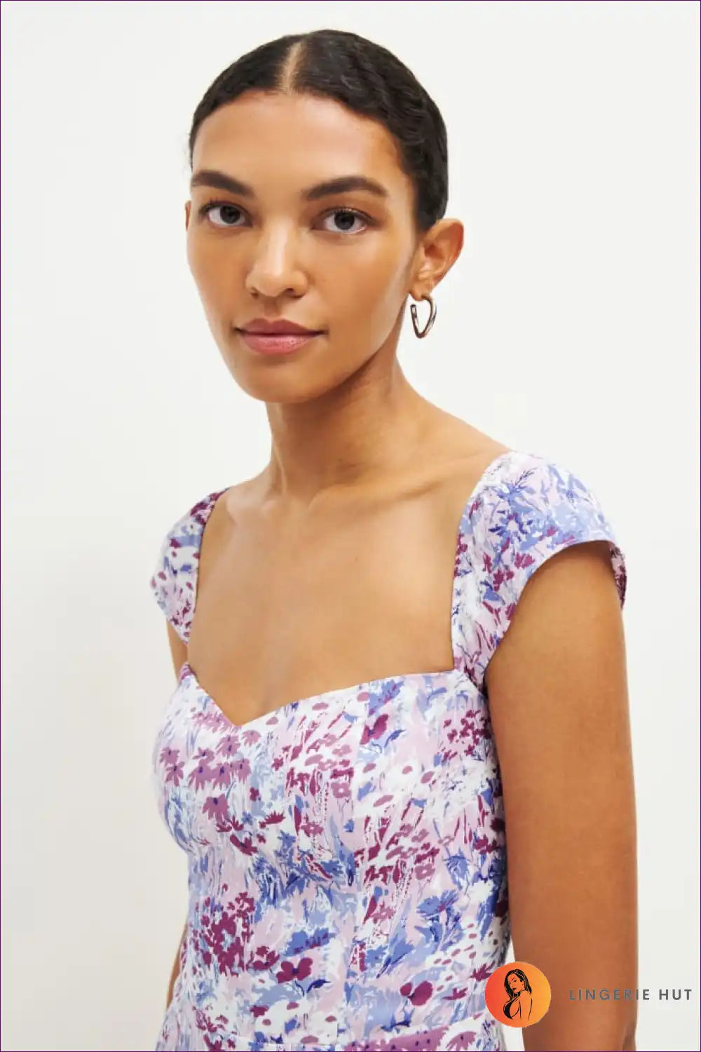 Maxi Dress with Floral Print - Sunset Stroll Elegance for A-line, Boho, Chiffon, Dress,