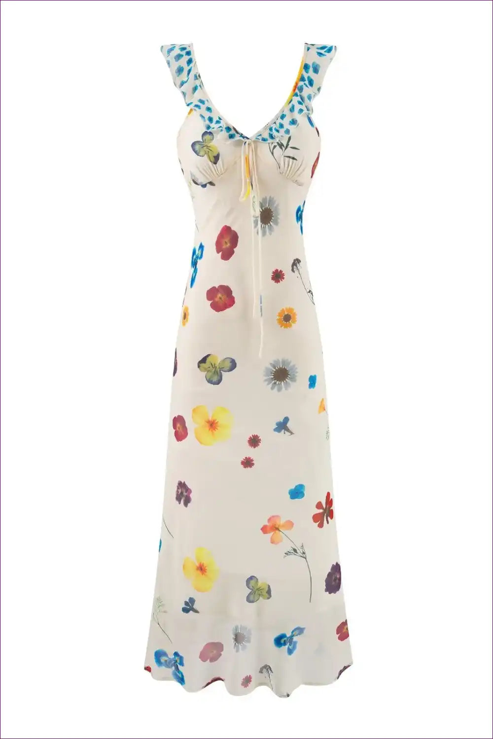 Maxi Dress with Floral Print - Vacation Dreams for A-line, Beachwear, Boho, Casual,