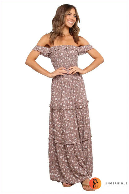 Maxi Dress with Floral Smocking - Bohemian Dreams for A-line, Boho, Casual, Dress, Everyday