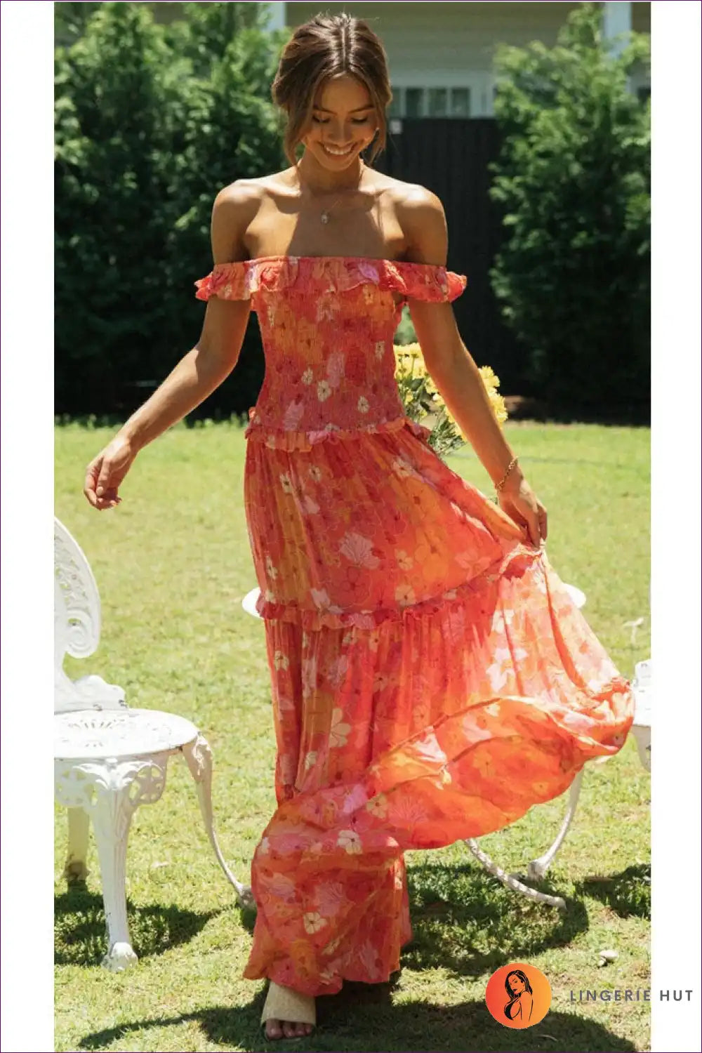 Maxi Dress with Floral Smocking - Bohemian Dreams for A-line, Boho, Casual, Dress, Everyday