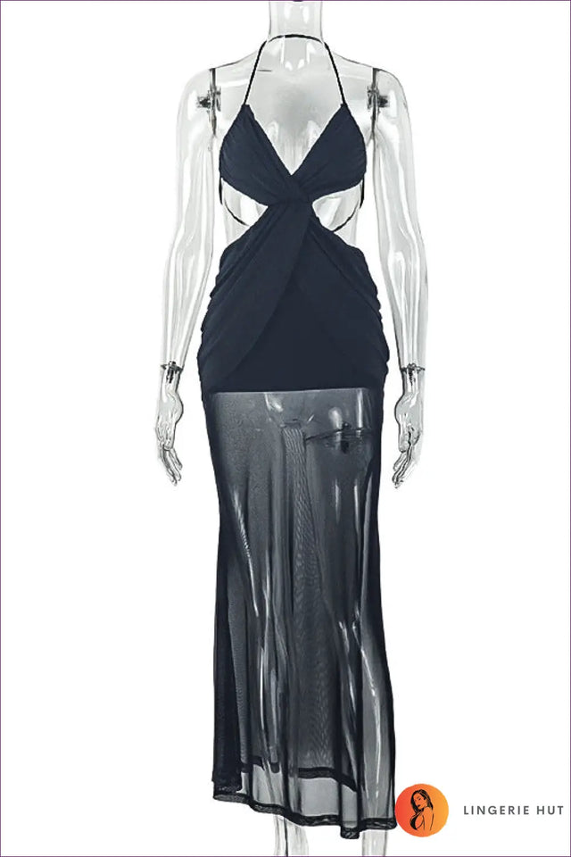 Maxi Dress with Halter Cutouts - Effortless Evening Impact