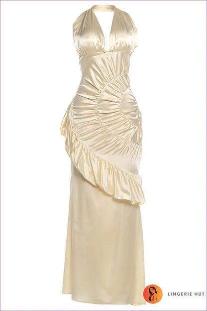 Maxi Dress with Halter Neckline - Evening Sophistication for Backless, Cutout, Dress, Evening Wear, Formal