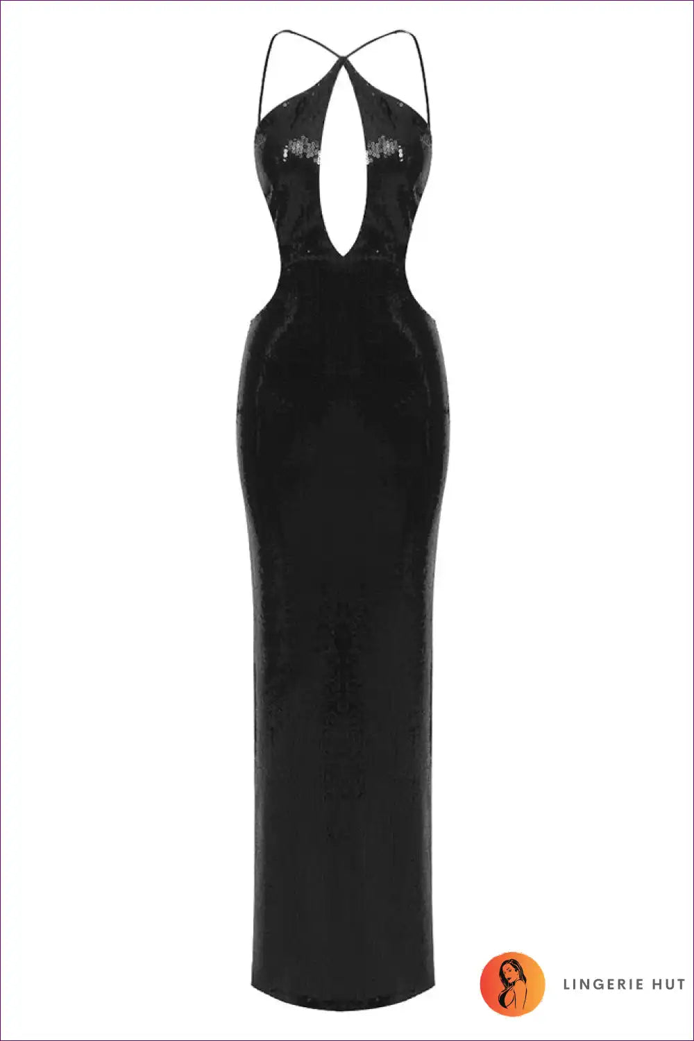Maxi Dress with Halter Neckline - Statement Evenings for Backless, Cutout, Dress, Evening Wear, Formal Wear