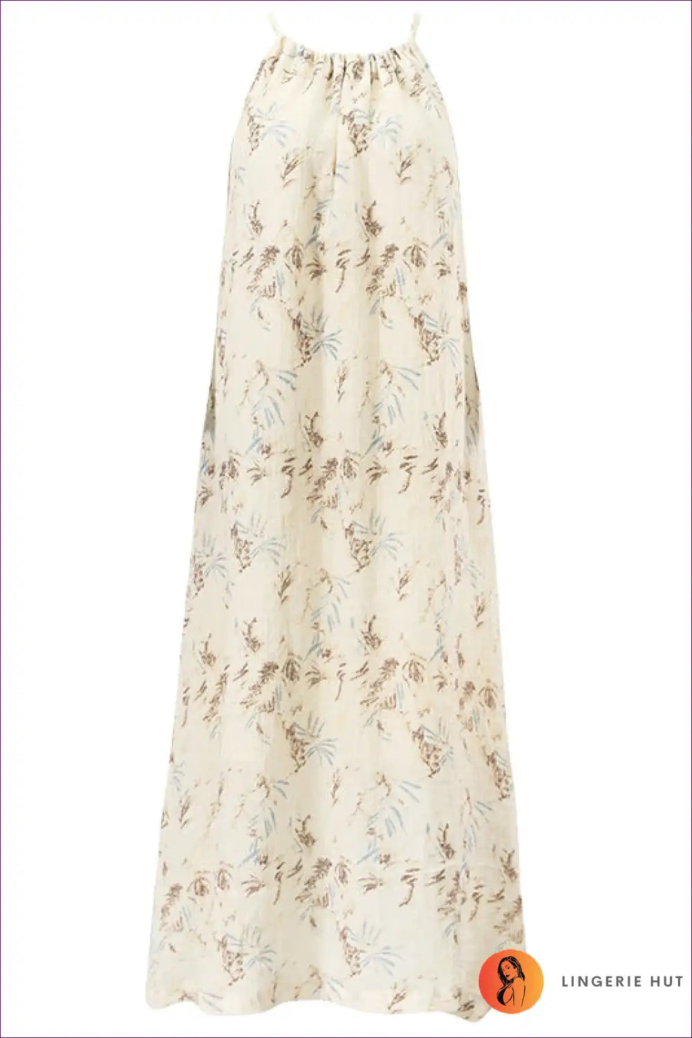 Maxi Dress with Halter Neckline - Summer Wanderlust for A-line, Boho, Casual, Dress, Everyday