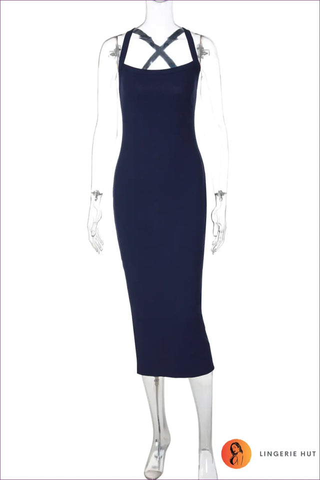 Maxi Dress with Halterneck Split - Sculpted City Chic