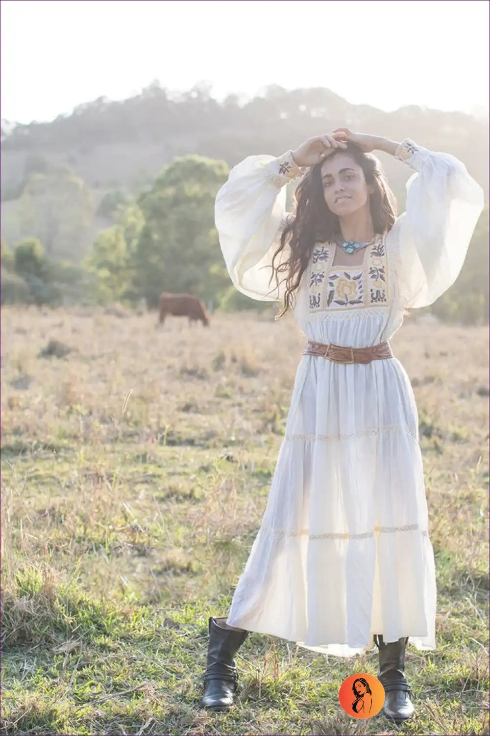 Maxi Dress with Heavy Embroidery - Cultural Elegance for All Season, Boho, Dress, Evening Wear, Formal Wear