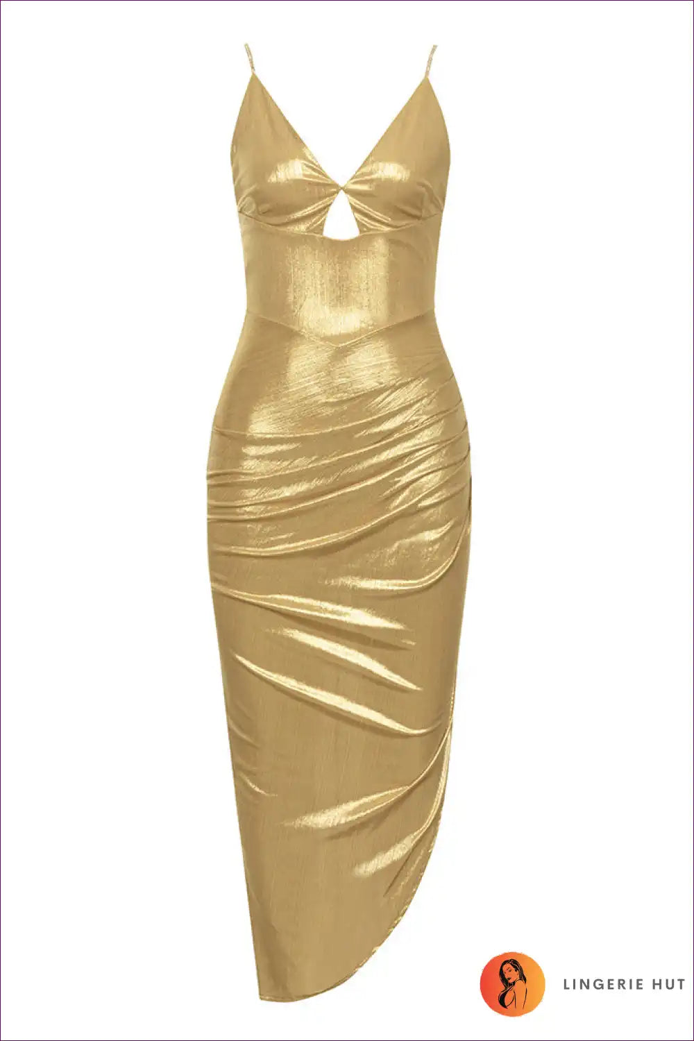Maxi Dress with Keyhole Cut-out - Liquid Elegance for All Season, Cutout, Dress, Evening Wear, Formal Wear
