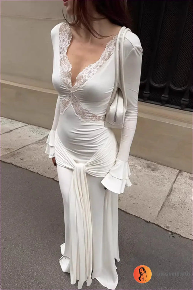 Maxi Lace Panel Dress - Effortless Romance in Motion