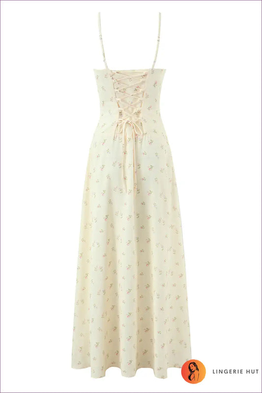 Maxi Dress with Lace-up Detail - Bohemian Romance for Bodycon, Boho, Casual, Cutout,