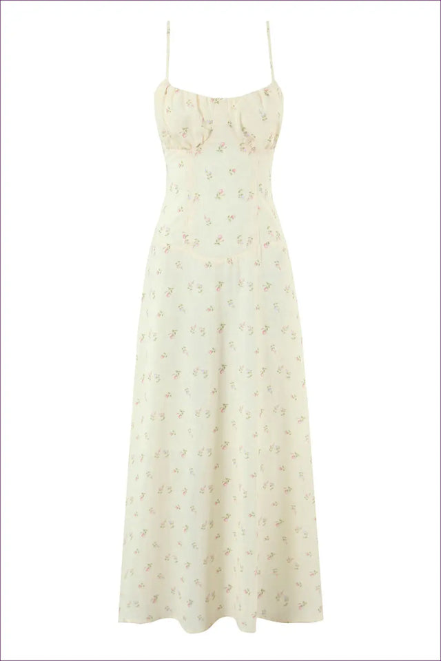 Floral Midi Dress with Smocked Bodice - Effortless Summer Romance