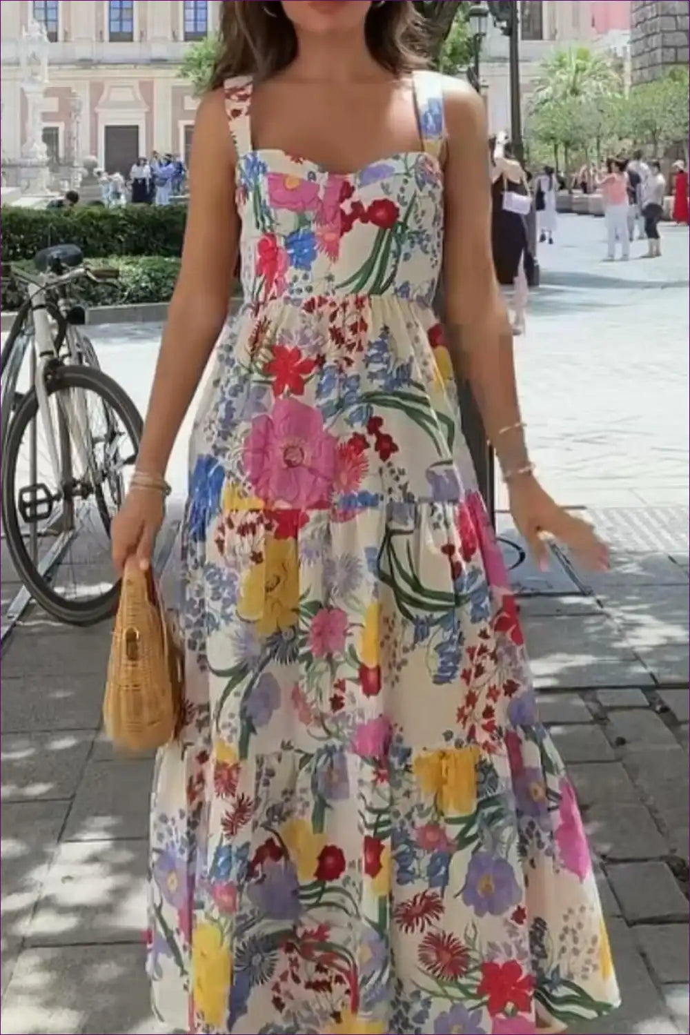 Maxi Dress with Mixed Floral Print - Artistic Expression for A-line, Boho, Casual, Dress, Evening Wear