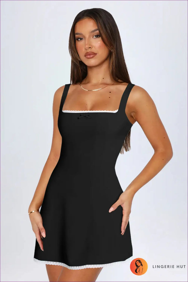 Lace Trim Mini Dress