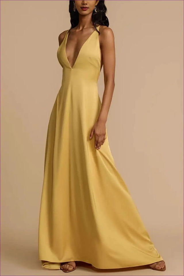 Maxi Dress with Plunging Neckline