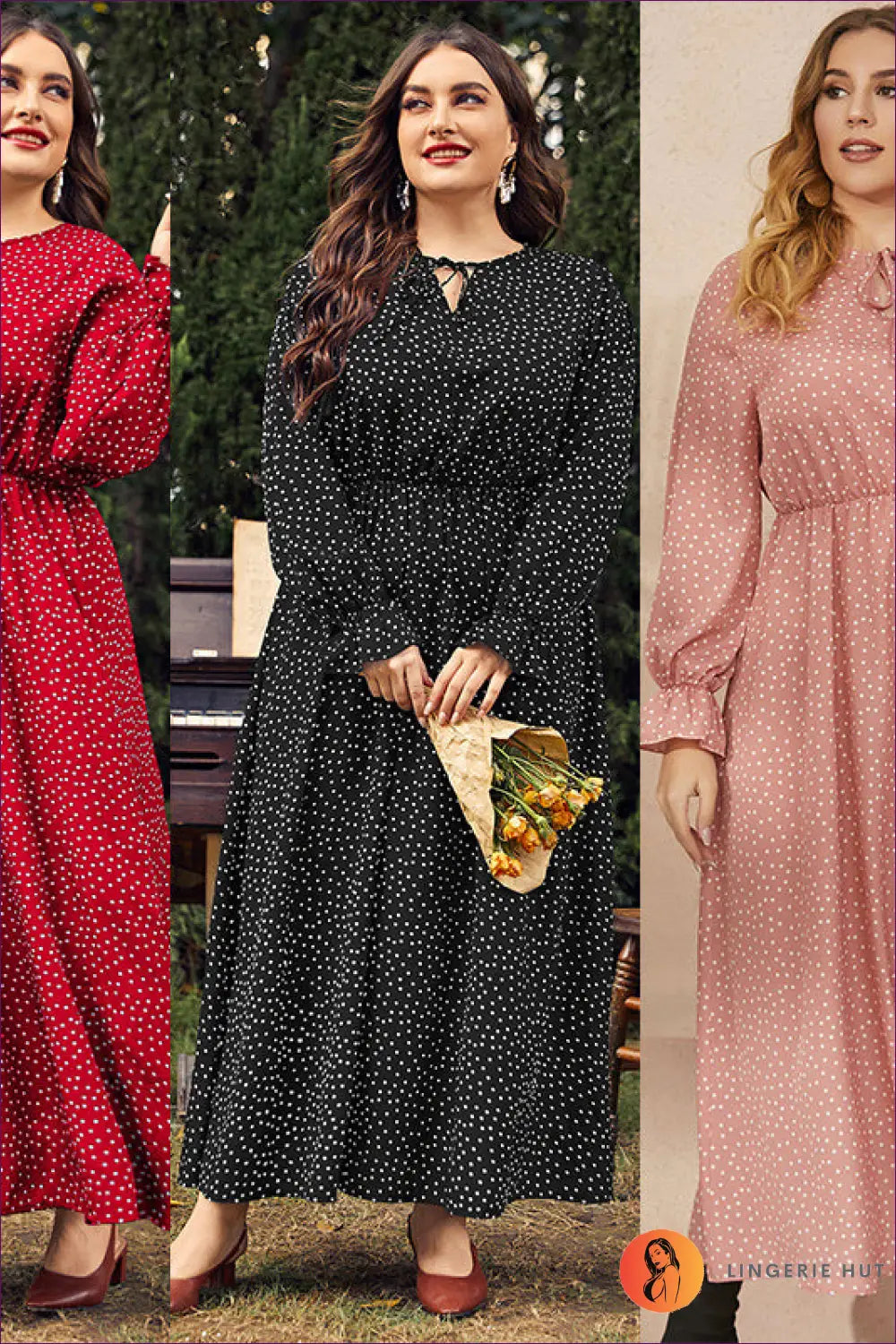 Maxi Polka Dot A-line Dress - Garden Party Ready - Dresses - Lingerie Hut - All Season • Casual • Everyday