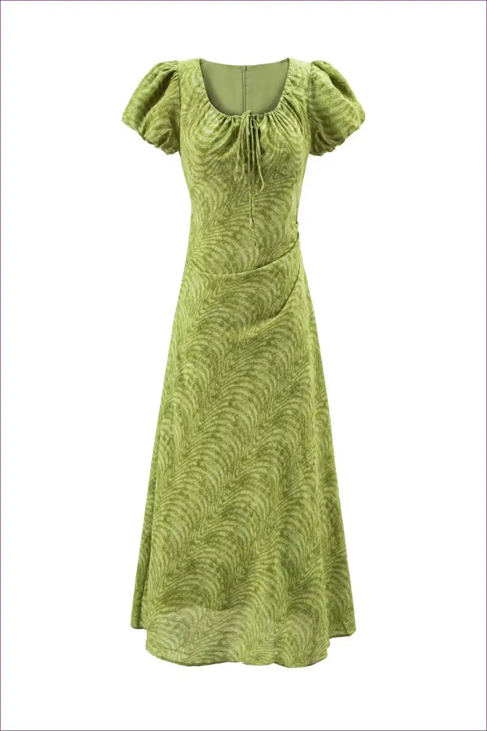 Maxi Dress with Puff Sleeves - Romantic Garden Party for A-line, Casual, Dress, Everyday, Floral