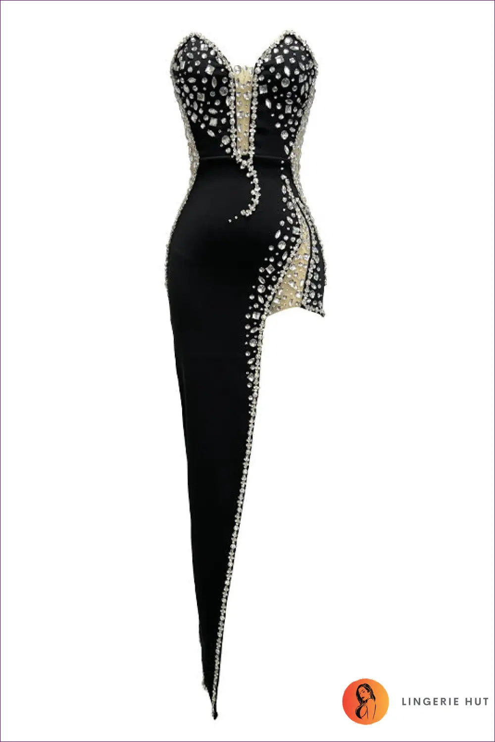 Rhinestone Maxi Dress - Understated Red Carpet Glamour - s / Black - Dresses - Lingerie Hut - All Season • Bodycon