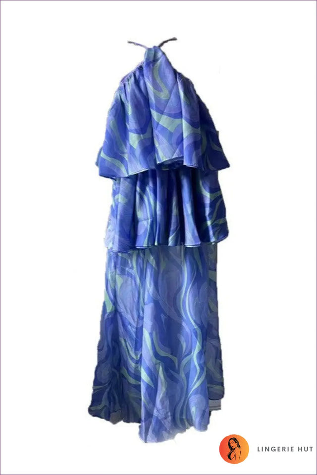 Maxi Dress with Ruffled Halter - Retro Summer Ease