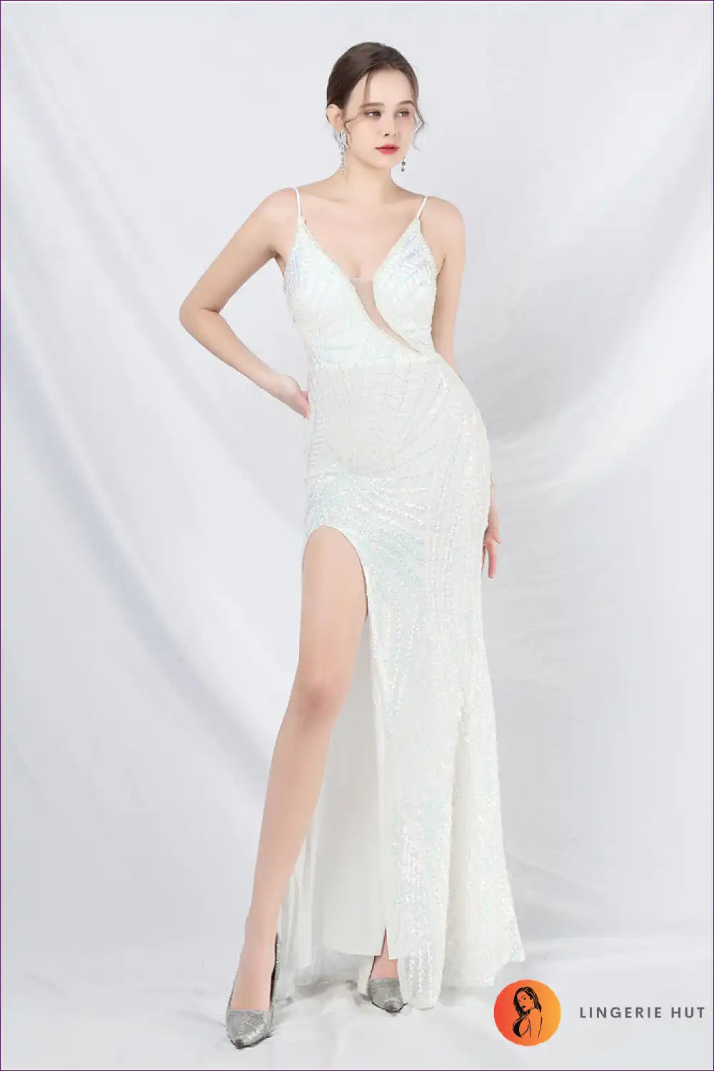 Maxi Dress with Sequin Embellishment - Red Carpet Ready for All Season, Bodycon, Dress, Evening Wear, Formal