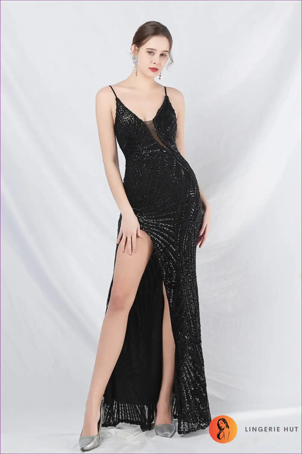Maxi Dress with Sequin Embellishment - Red Carpet Ready for All Season, Bodycon, Dress, Evening Wear, Formal