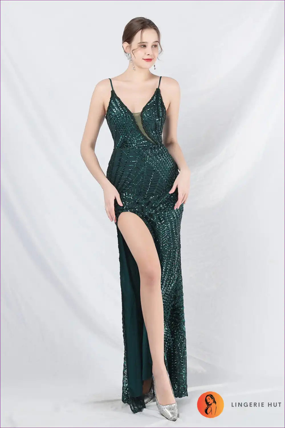 Maxi Dress with Sequin Embellishment - Red Carpet Ready for All Season, Bodycon, Dress, Evening Wear, Formal