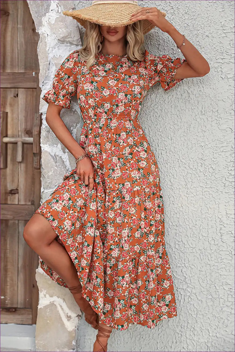 Maxi Dress with Short Sleeves - Effortless Elegance