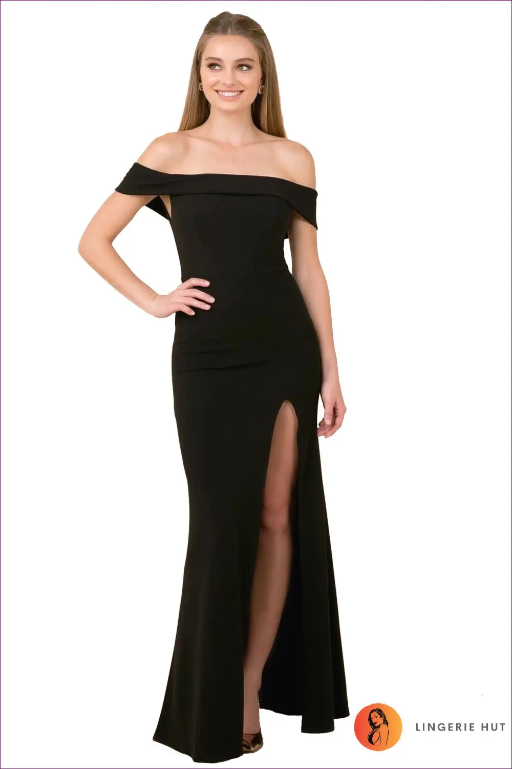 Off-shoulder Maxi Dress - Understated Glamour - s / Black - Dresses - Lingerie Hut - All Season • Backless • Cutout