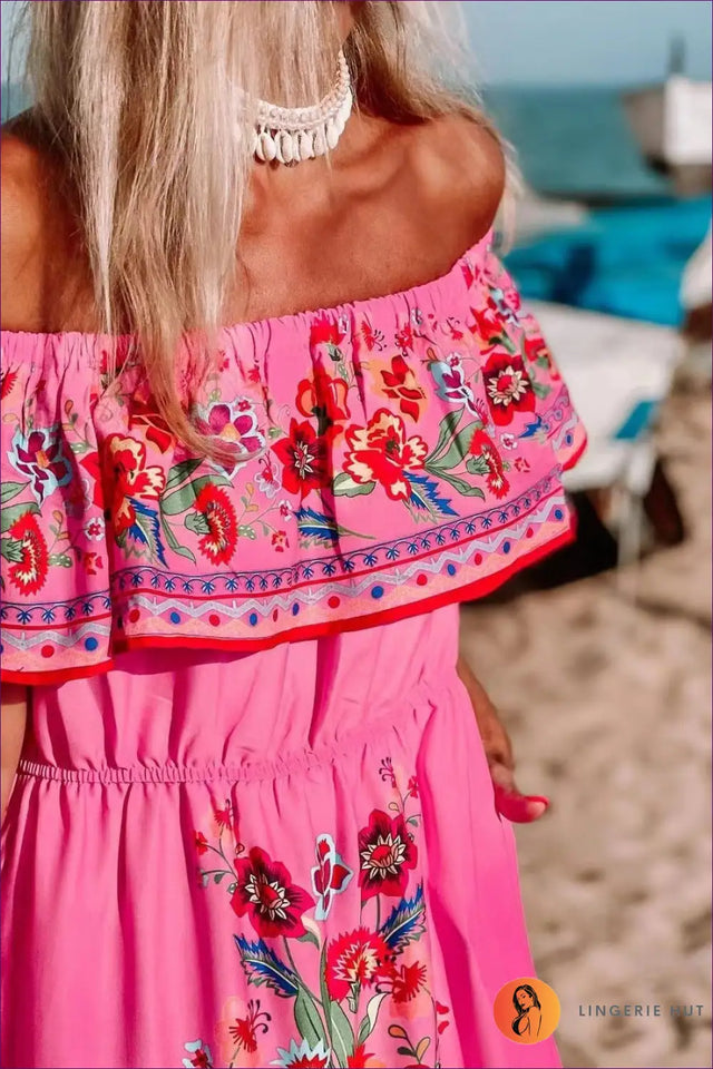 Floral Off-Shoulder Maxi Dress - Effortless Summer Elegance