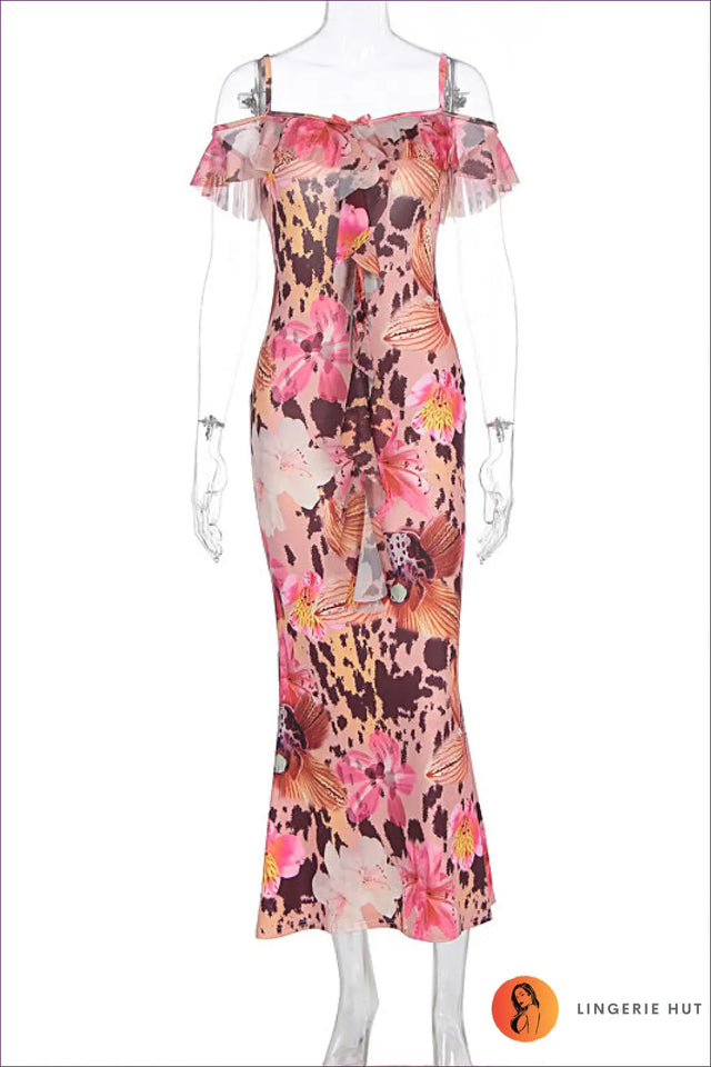 Off-Shoulder Maxi Dress - Tropical Evenings Sorted