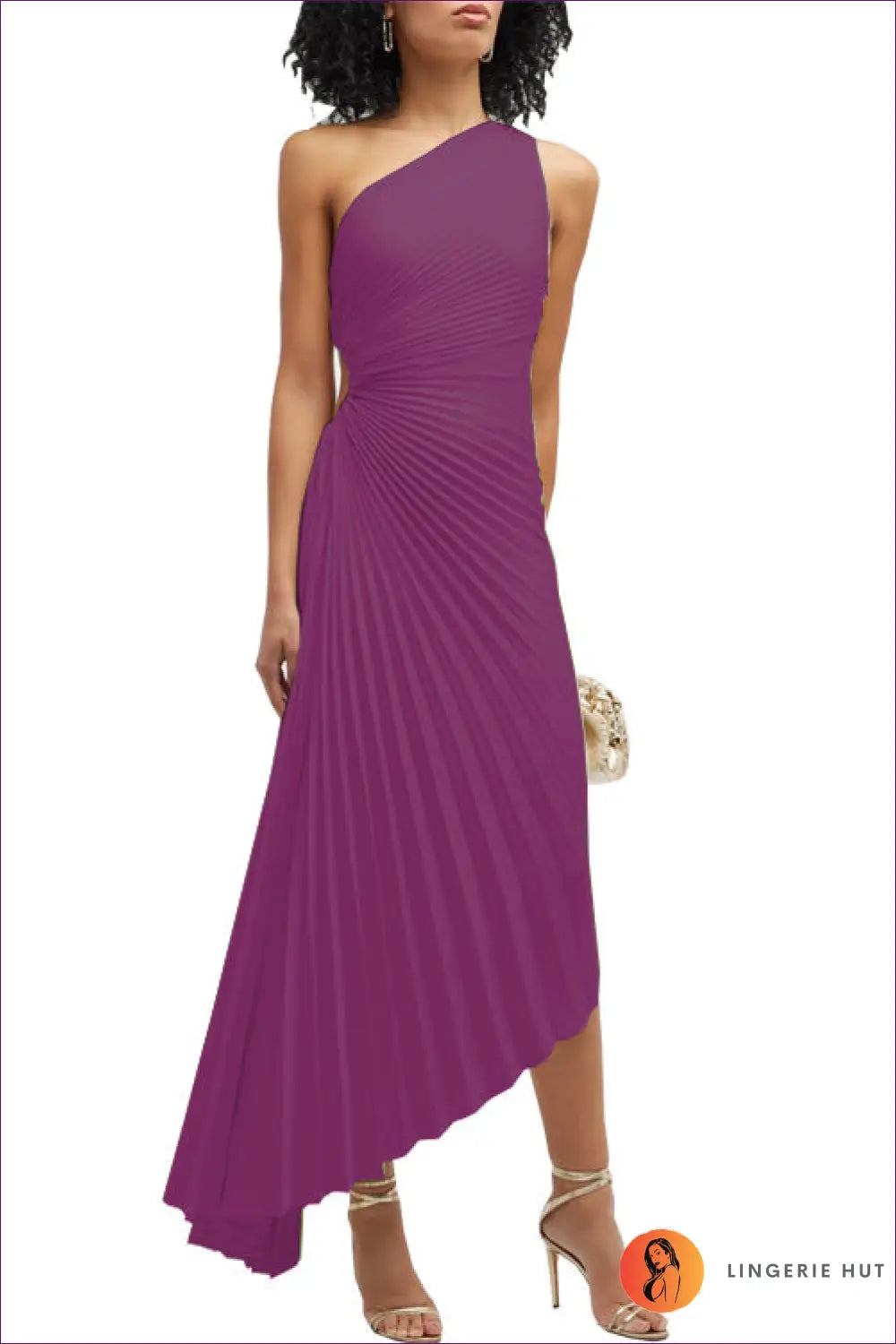 One Shoulder Maxi Dress - Understated Glamour - Xs / Fuchsia - Dresses - Lingerie Hut - A-line • Backless • Cutout