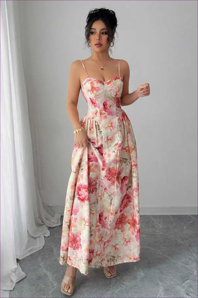 Floral Maxi Dress with Spaghetti Straps