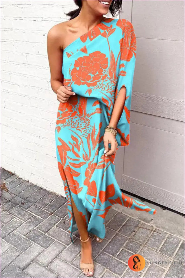 One Shoulder Maxi Dress - Holiday Evening Essential