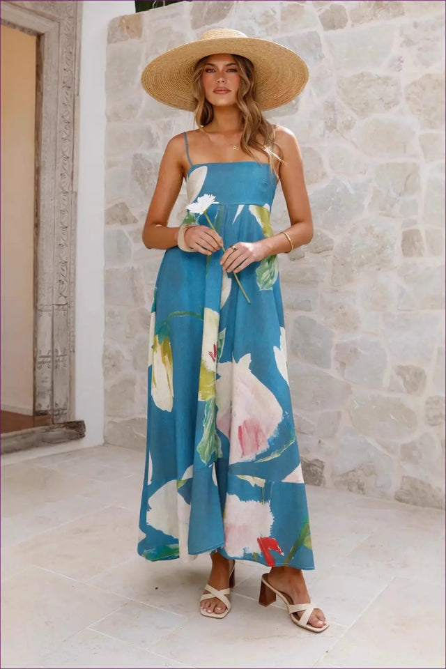 Maxi Dress with Smocked Bodice - Coastal Wanderer