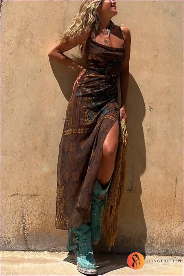 Maxi Sundress with Spaghetti Straps - Effortless Boho Glamour