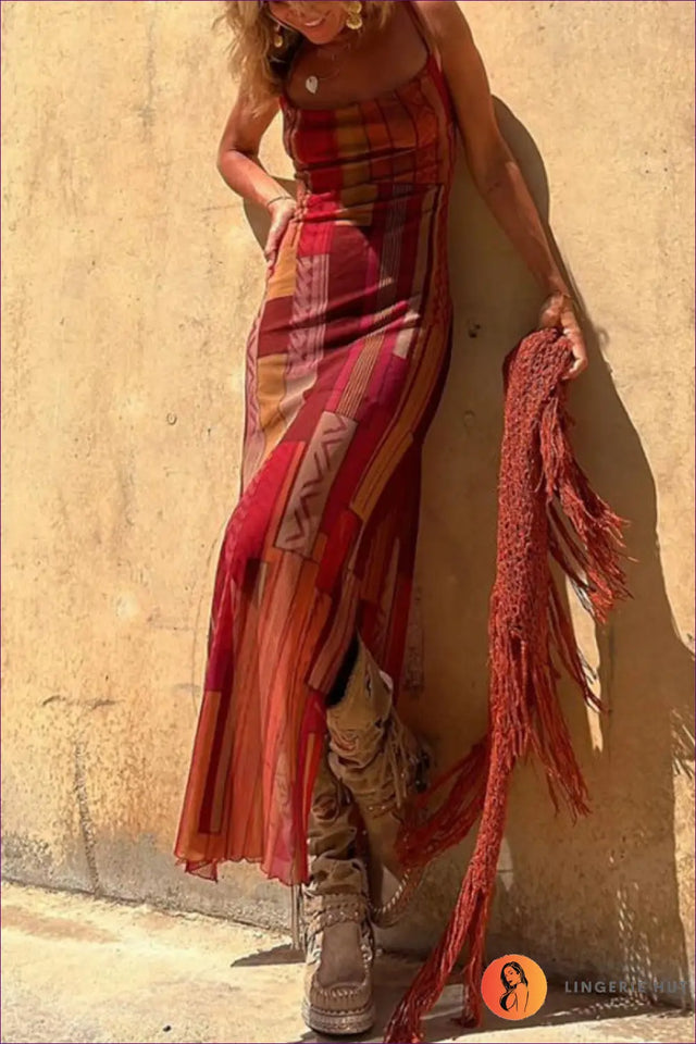 Maxi Sundress with Spaghetti Straps - Effortless Boho Glamour