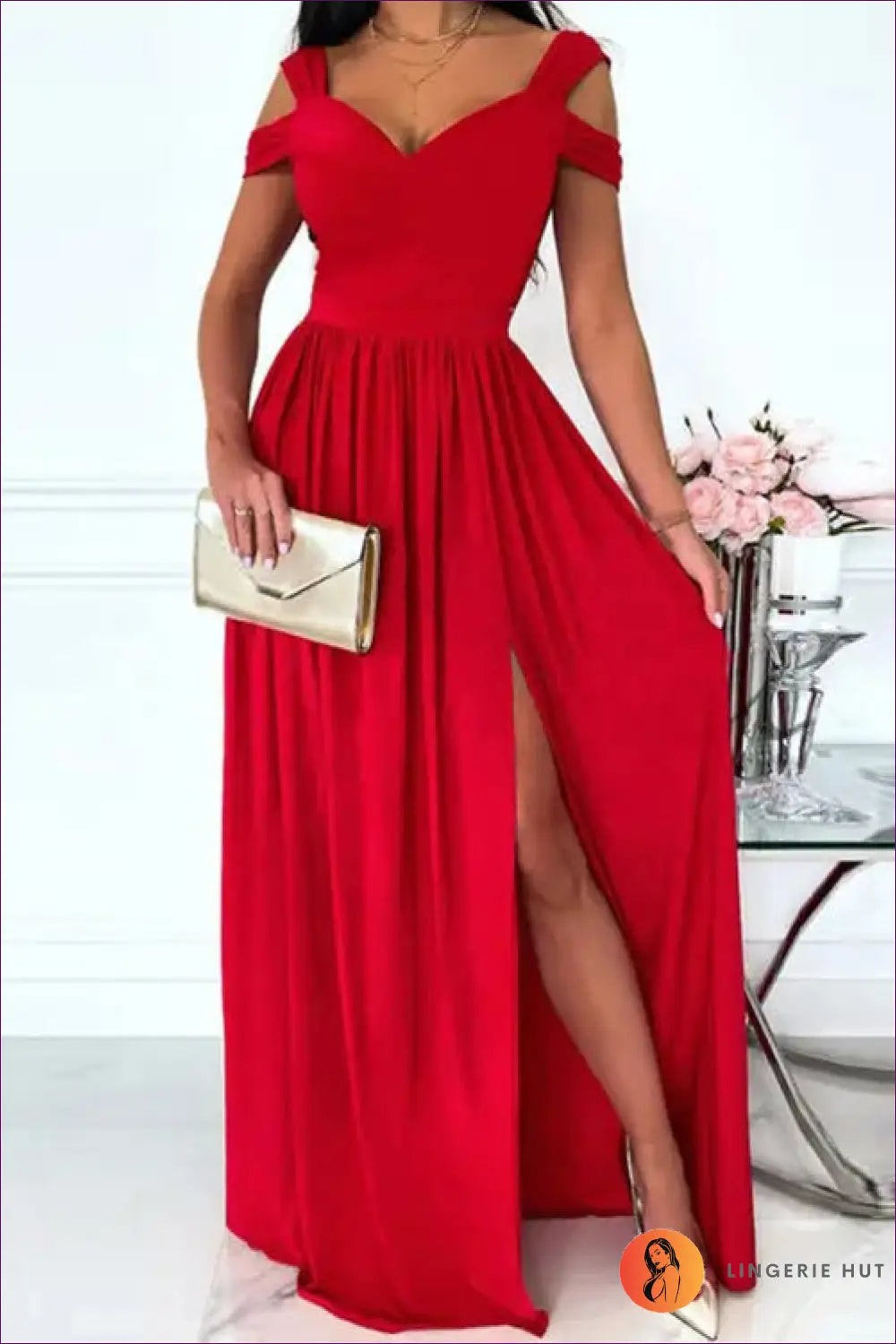 Maxi Dress with Split Hem - Effortless Grace - Casual • Cotton • Dresses • Everyday - Lingerie Hut