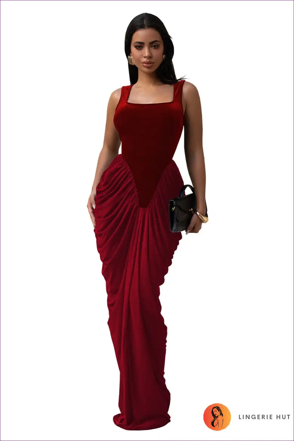 Maxi Dress with Square Neckline - Timeless Romance for A-line, All Season, Dress, Evening Wear, Formal Wear