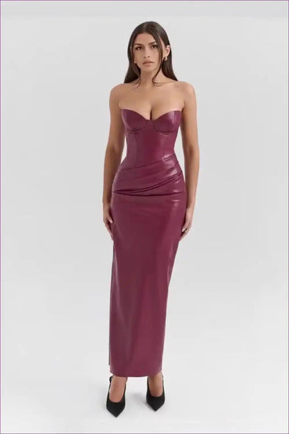 Maxi Dress with Sweetheart Neckline - Evening Goddess for All Season, Backless, Bodycon, Cutout,