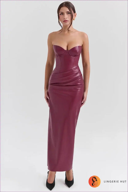 Maxi Dress with Sweetheart Neckline - Evening Goddess for All Season, Backless, Bodycon, Cutout,