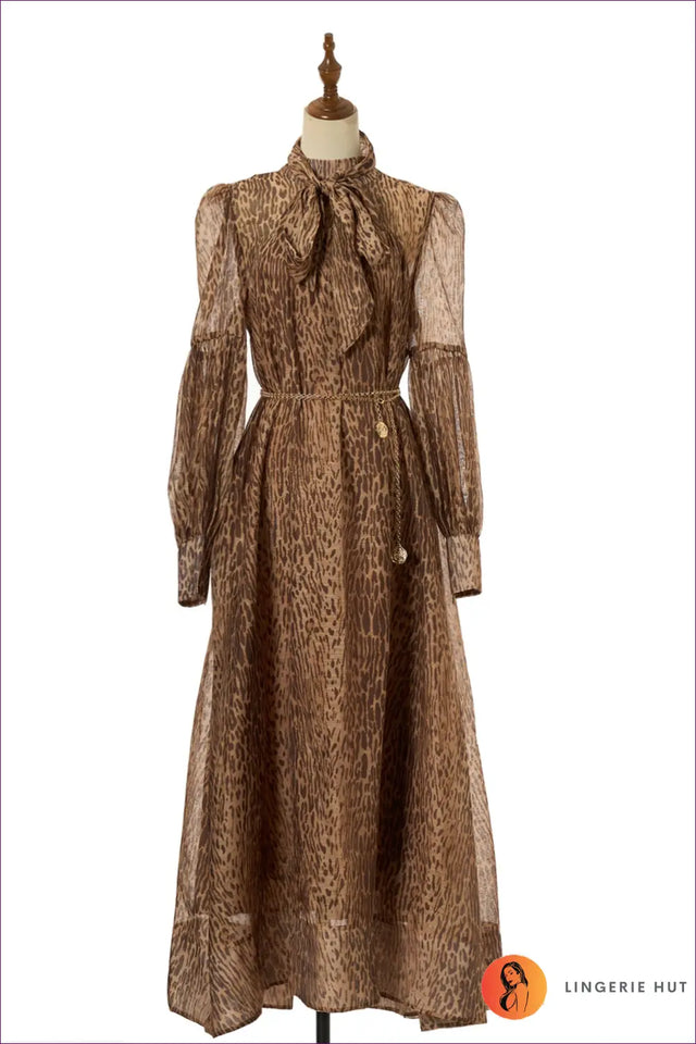 Maxi Dress with Tie Neck Detail - Effortless Bohemian Glamour