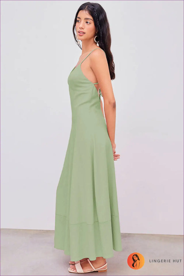Maxi Dress with Tie Waist Detail - Effortless Grace