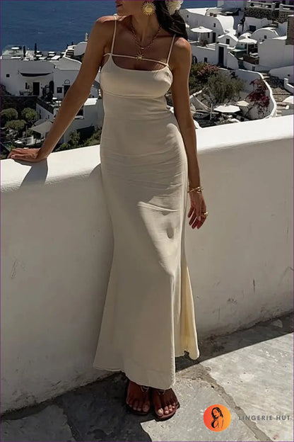 Maxi Dress with Tie Waist Detail - Quiet Confidence - Backless • Casual • Cotton • Dresses - Lingerie Hut