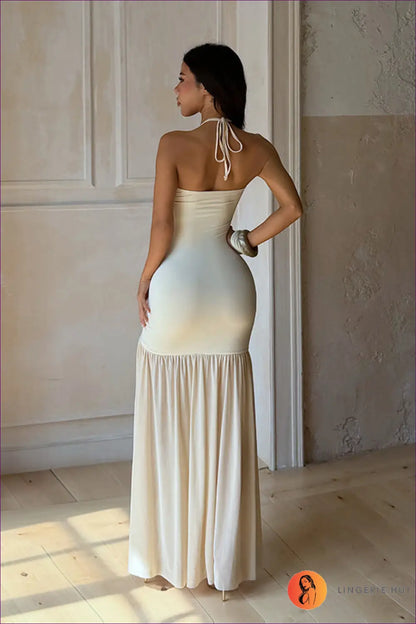 Maxi Dress with Tie Waist Detail - Soft Focus Charm - Casual • Cotton • Dresses • Everyday - Lingerie Hut