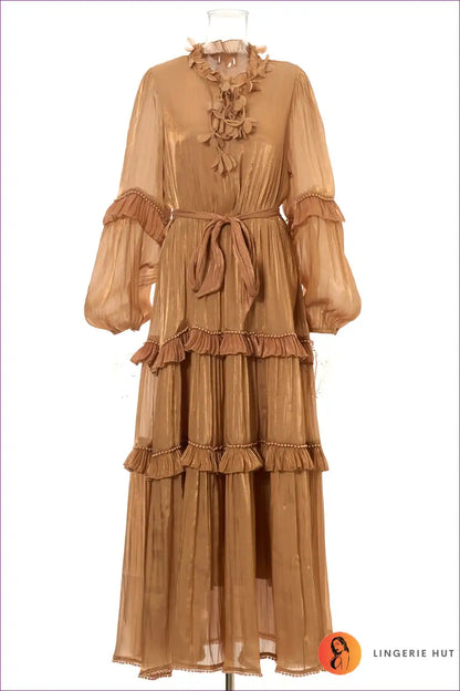 Maxi Dress with Tiered Ruffles - Bohemian Romance