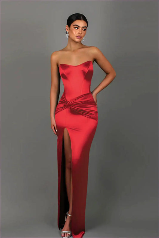 Maxi Dress with Twisted Waist Detail - Evening Drama - Dresses - Lingerie Hut - Backless • Cutout • Evening Wear
