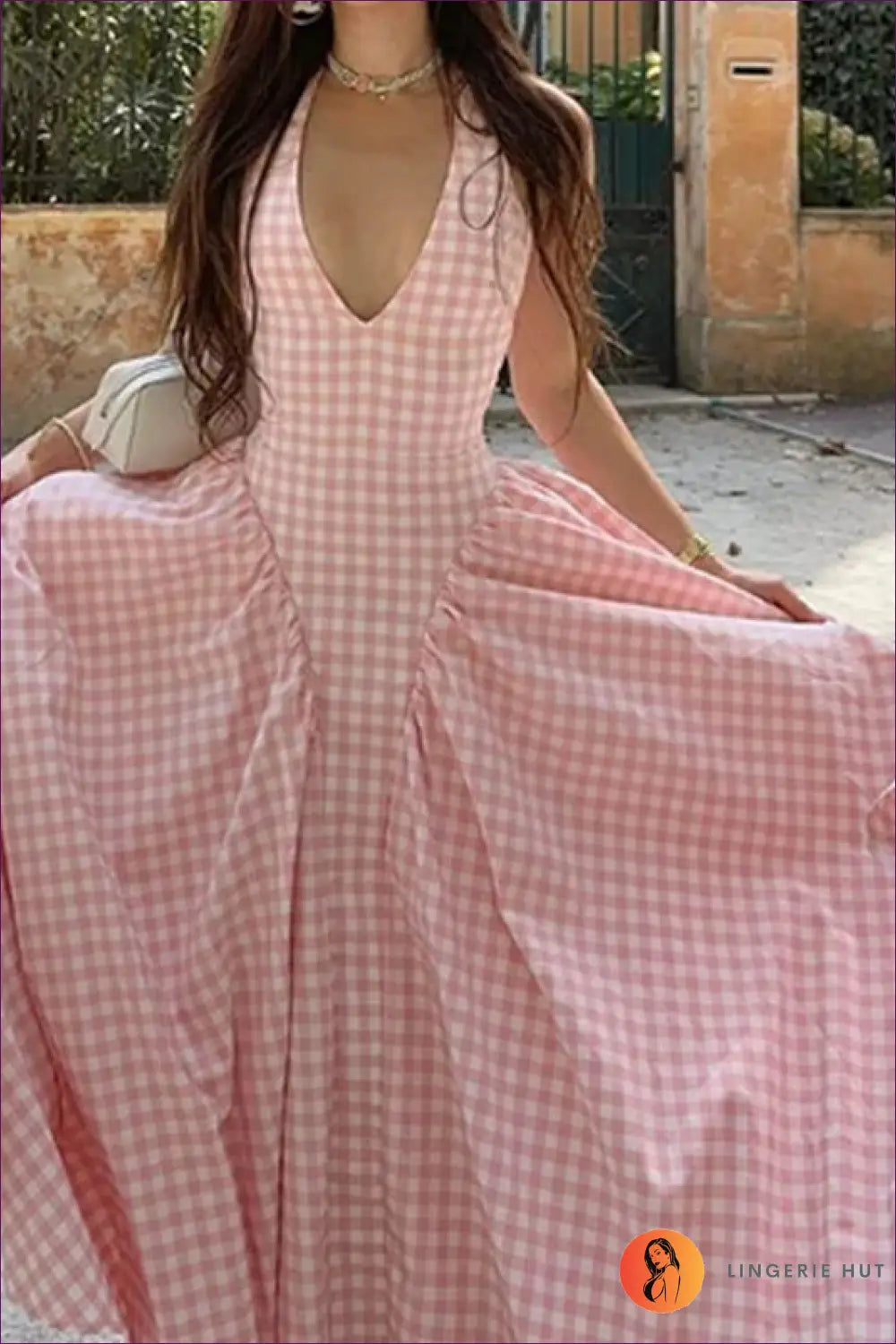 Maxi Halter Sundress with Backless Design - Effortless Elegance - Dresses - Lingerie Hut - A-line • Backless • Boho