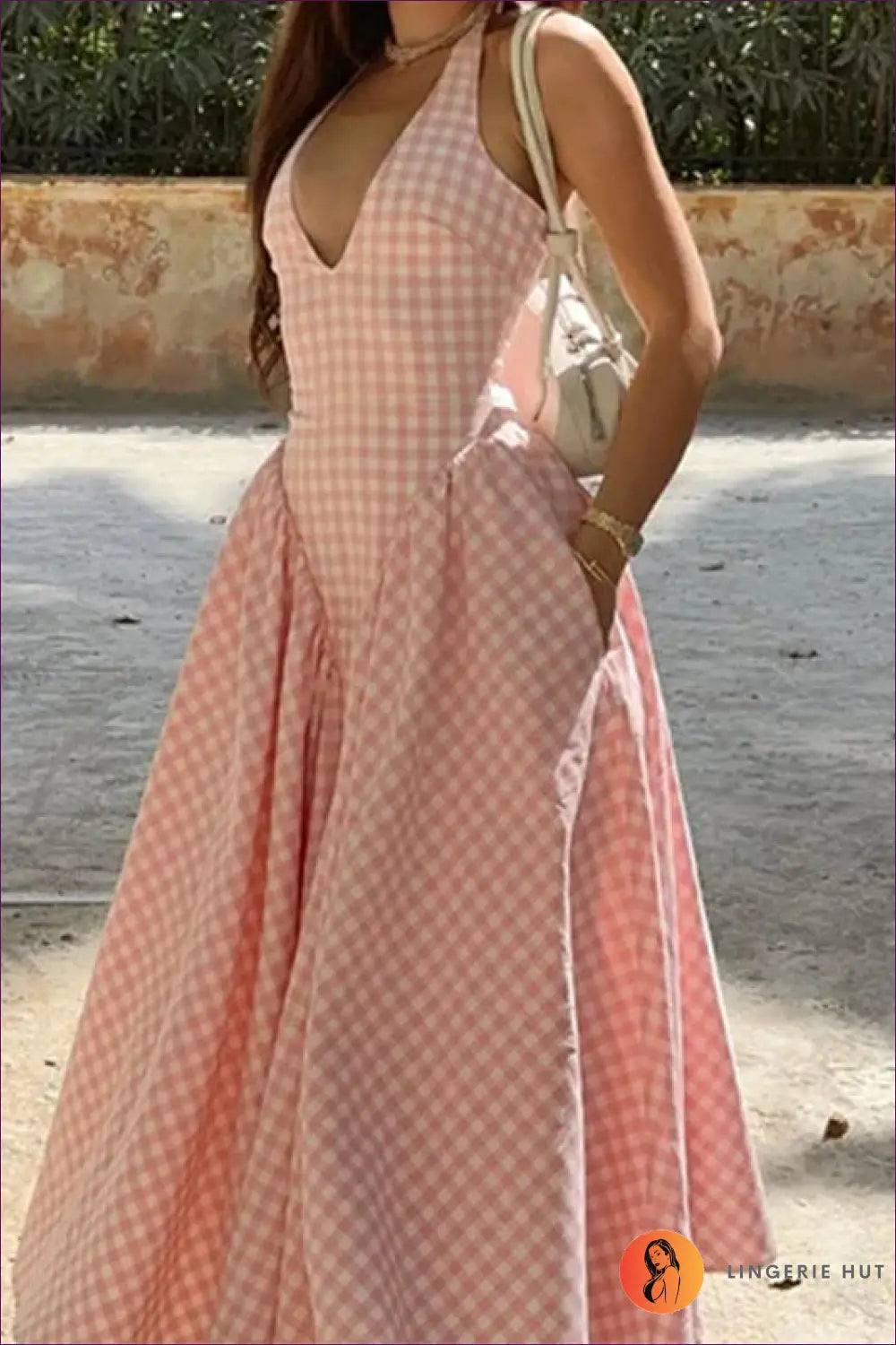 Maxi Halter Sundress with Backless Design - Effortless Elegance - Dresses - Lingerie Hut - A-line • Backless • Boho