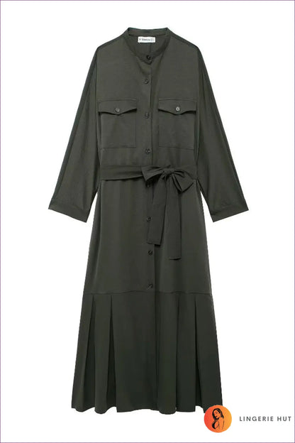 Maxi Wrap Dress with A-line Fit - Effortless Elegance - Xs / Green - Dresses - Lingerie Hut - All Season • Casual