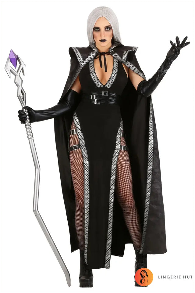 Medieval Witch & Vampire Costume with Hooded Cape - Dark Drama