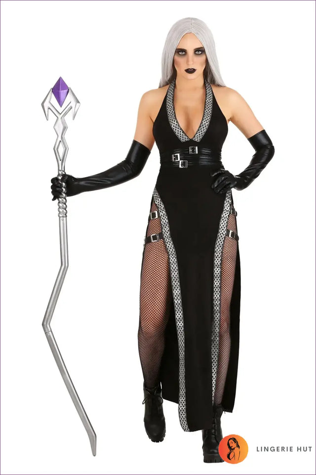 Medieval Witch & Vampire Costume with Hooded Cape - Dark Drama